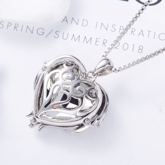 Swarovski Crystal Heart Pendant Necklace--Purple - Picture 6 of 7